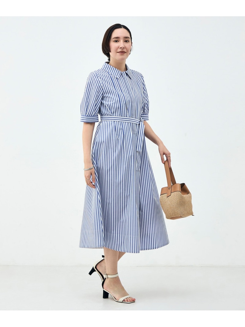 【SALE／40%OFF】ウォッシャブルAラインタックワンピース NOLLEY'S ノーリーズ ワンピース・ドレス シャツワンピース ブルー ネイビー【RBA_E】【送料無料】[ Fashion]｜NOLLEY&rsquo;S ONLINE