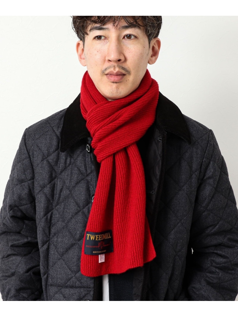 【SALE／20%OFF】【TWEEDMILL/ツイードミル】別注ウールリブマフラー25 NOLLEY'S goodman ノーリーズ ファッション雑貨 マフラー・ストール・ネックウォーマー ブラック グレー レッド ブルー【RBA_E】【送料無料】[ Fashion]