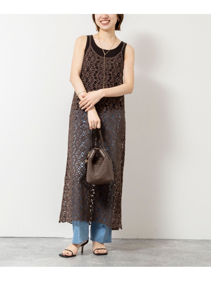 ウォッシャブルクロッシェレースキャミワンピース NOLLEY'S sophi ノーリーズ ワンピース・ドレス ワンピース ホワイト【先行予約】*【送料無料】[ Fashion]