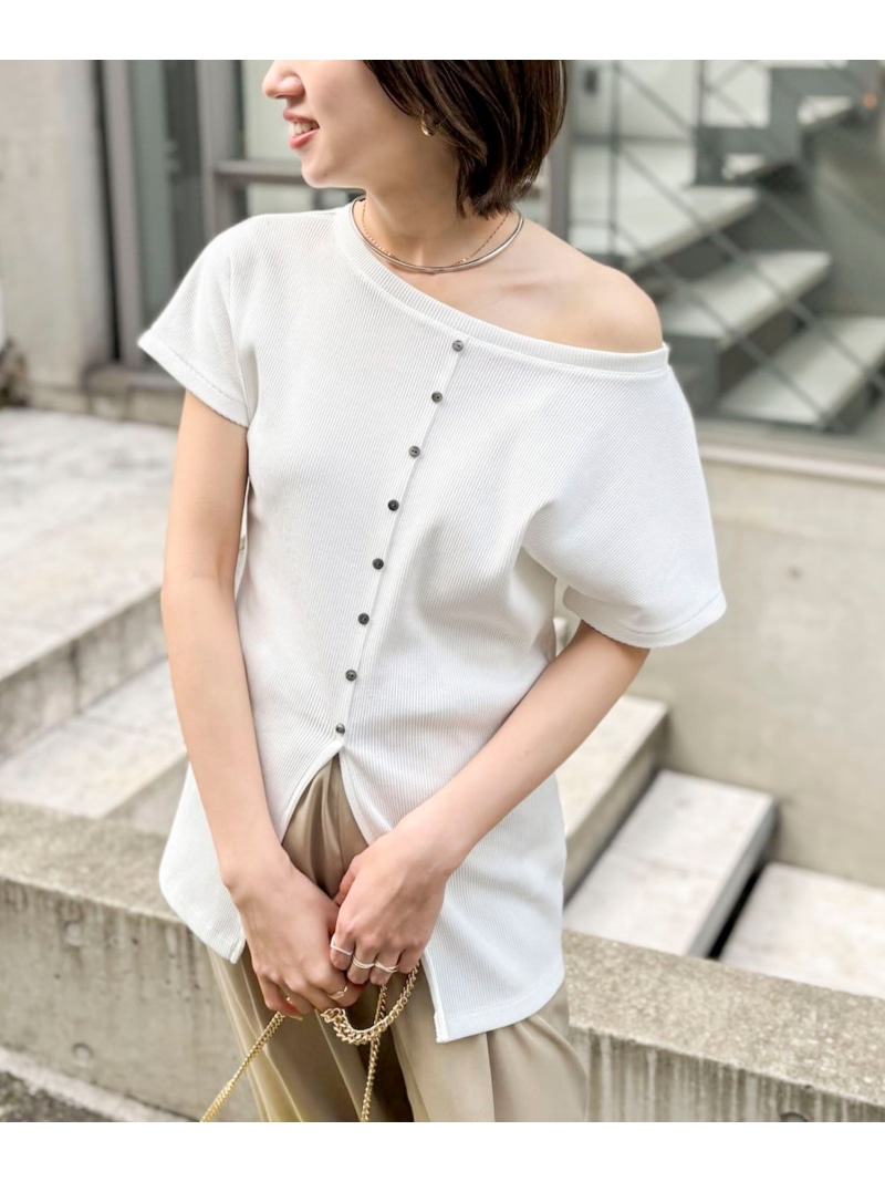 ウォッシャブルスリット2WAYティーシャツ NOLLEY\u0027S ノーリーズ トップス カットソー・ティーシャツ オレンジ色 青色 白いこと 黒いこと【貨物輸送無料】[ Fashion] Tシャツ・カットソー-トップス