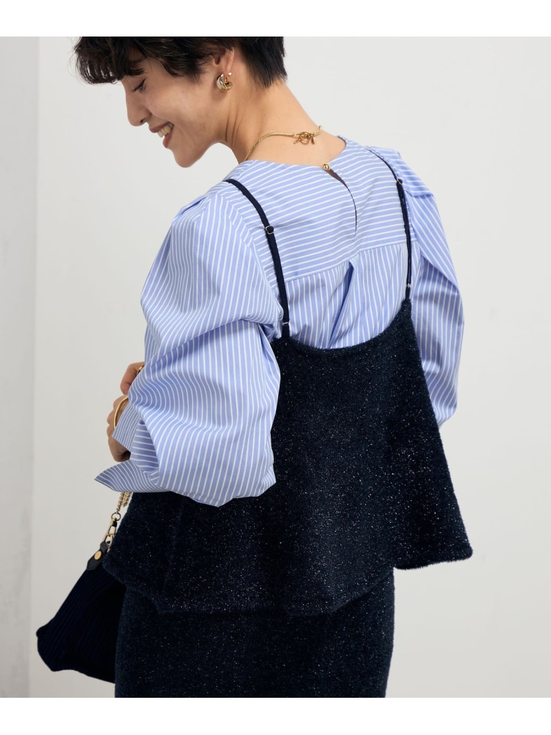 【SALE／40%OFF】《セットアップ対応》《手洗い可能》キラキラフェザーフレアビスチェ NOLLEY'S sophi ノーリーズ トップス ニット グレー ネイビー【RBA_E】【送料無料】[ Fashion]