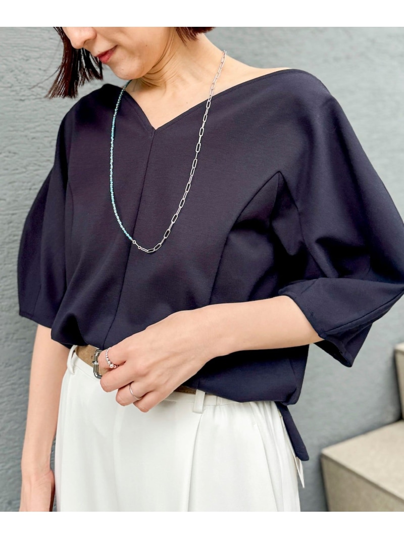 【SALE／20%OFF】【WEB制限事項】ウォッシャブルハートネックカットソー NOLLEY\u0027S ノーリーズ トップス カットソー・ティーシャツ 米国海軍 白いこと 赤いこと【RBA_E】【貨物輸送無料】[ Fashion]