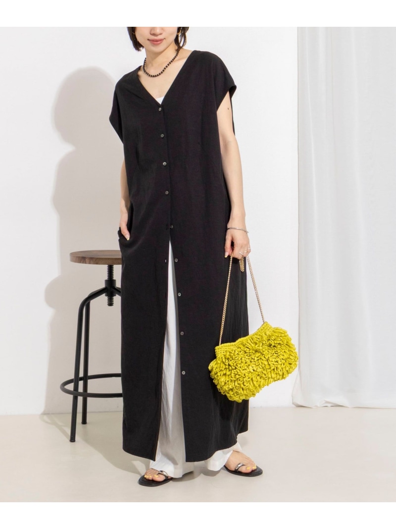 ウォッシャブルセルロースリネン2WAYワンピース 2nd NOLLEY'S ノーリーズ ワンピース・ドレス ワンピース ブラック ホワイト【先行予約】*【送料無料】[ Fashion]