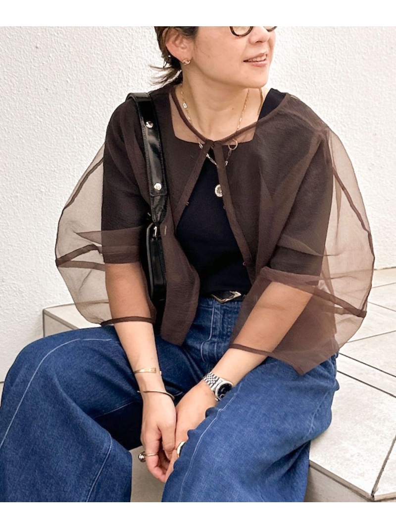 【SALE／30%OFF】ランタンスリーブシアー2WAYブラウス Rie Miller ノーリーズ トップス シャツ・ブラウス ホワイト ブラウン ブラック【RBA_E】【送料無料】[ Fashion]｜NOLLEY&rsquo;S ONLINE