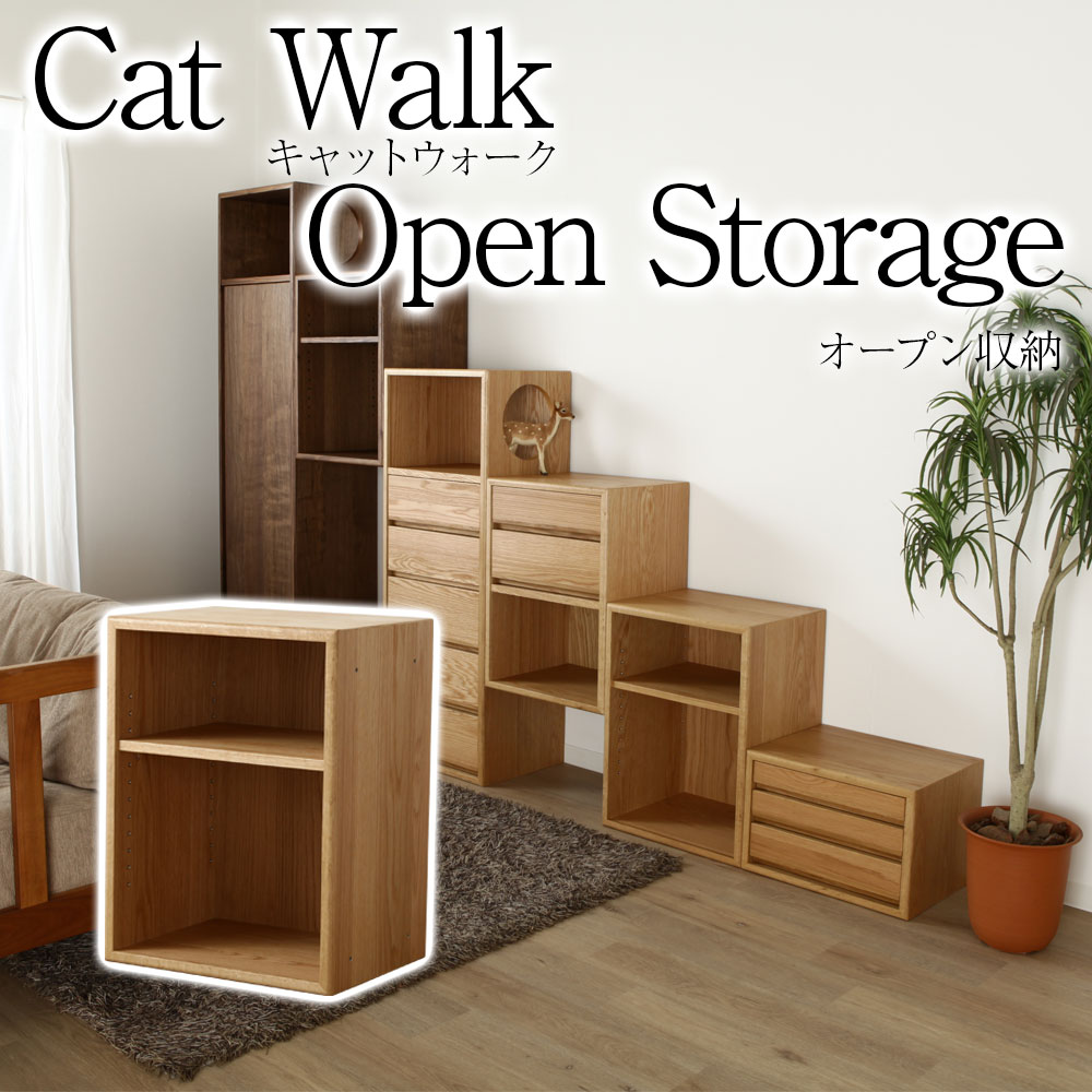 ＊cat walk キャットウォークB オープン収納 ウォールナット ブラックチェリー サクラ オーク 小型ラック コンパクト 収納 天然木 木製 野中木工所 大川家具