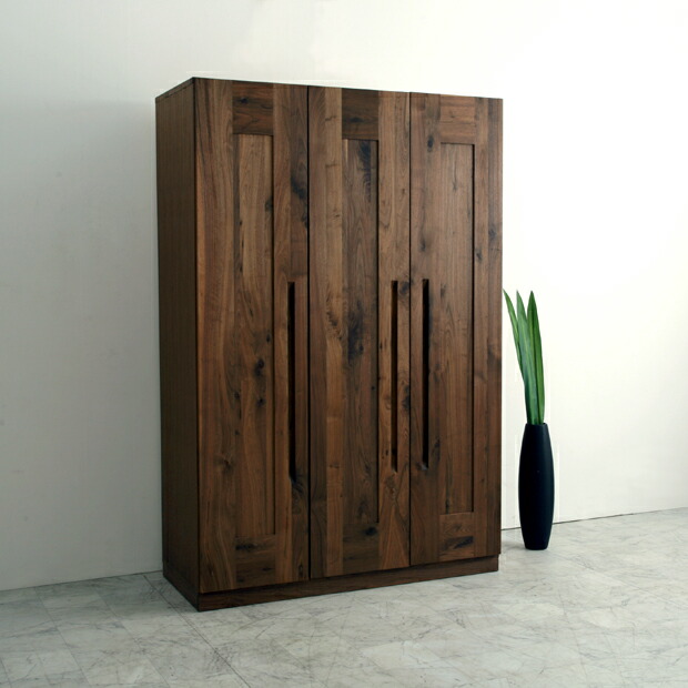 Nolsia Wardrobe Three Pieces Door 135cm Walnut Clothes Chest Wardrobe Three Pieces Door 135cm Walnut Clothes Chest Rack Storing Clothing Tree Wooden