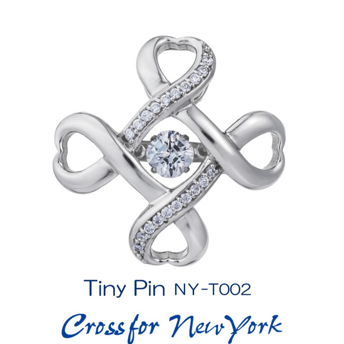 クロスフォーダンシングストーン キュービックジルコニア タイニーピン クロスフォーニューヨーク/Crossfor New York Tiny Pin NY-T002 男女共用 定め事売りわたす店 ラッピング無料 貨物輸送無料 新品・未当て嵌める
