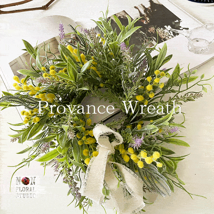 楽天市場】ミモザ ワイヤーリース ドライフラワー プリザーブド