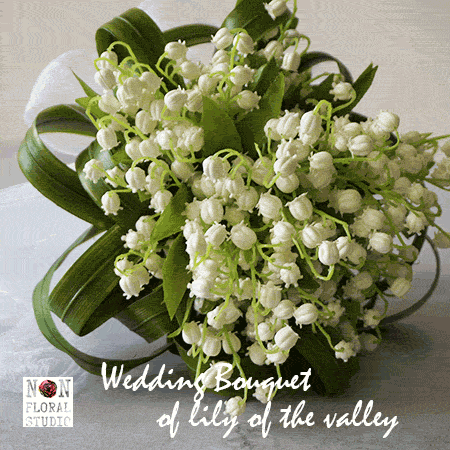 幸せを贈ります ウェディングブーケ スズラン 『Wedding bouquet of lily of the valley』すずらんブーケ ウェディング お祝い 記念日 20代 30代 女性 プレゼント インテリアフラワー 造花 海外ウェディング