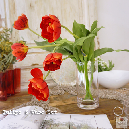 楽天市場 割れない花瓶とブーケ 送料無料 Tulips Vase Set チューリップと花瓶セット デザイナーズ オリジナル ギフト ポリカ 割れない 結婚祝い 記念日 誕生日 新生活 造花 アートフラワー インテリア 枯れないお花のアレンジ ノン フローラル スタジオ
