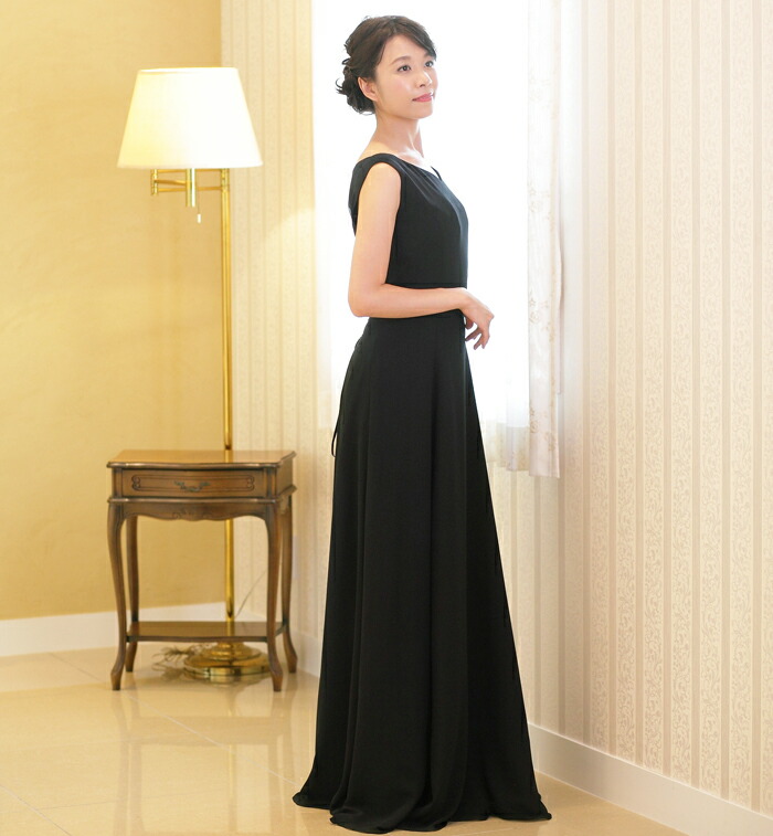 楽天市場 ロングドレス 演奏会 黒 演奏会用ドレス 日本製 ジョーゼット ブラック ドレス 演奏会用ロングドレス 発表会 ワンピース 大人 フォーマル 大きいサイズ Asuraku Op3555 演奏会衣装製作 ノンプレステージ