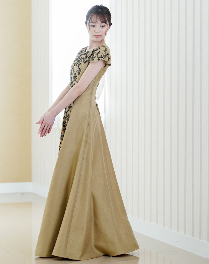 日本製 演奏会 袖あり 袖付き アラベスク柄 2way シャンタン ドレス 演奏会用ロングドレス ロングドレス 演奏会用ドレス コーラス 衣装 ピアノ コンクール 発表会 大人 ステージ衣装 大きいサイズ 結婚式 母親 他と被らない ファッション ワンピース Op3605 Av Drop Com