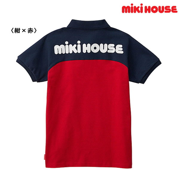 ミキハウス MIKIHOUSE バックロゴプリント半袖ポロシャツ