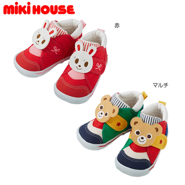 ミキハウス その他 靴 Mikihouse ミキハウス ミキハウス正規販売店 日本製 お顔モチーフセカンドベビーシューズ 靴 14cm 16cm E 子供服ノン