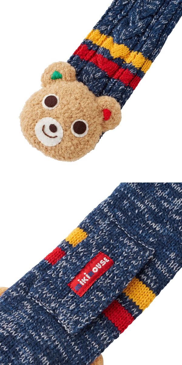ミキハウス MIKIHOUSE プッチー&うさこのモチーフマフラー キッズ