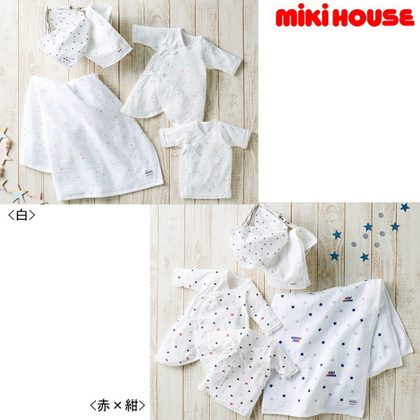 【尖んがり20倍(百貨店SALE継続期間押さえる)】ミキハウス MIKIHOUSE ピュアベールセット男女兼用4点 もの言う花  日本製  お坊っちゃん お嬢さん【PT2】
