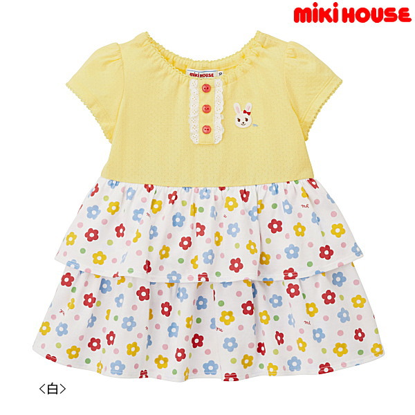 楽天市場 ミキハウス Mikihouse 胸元レースづかい半袖ワンピース E 子供服ノン