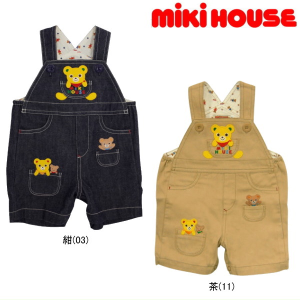 セール30％OFF ミキハウス MIKIHOUSE プッチーアップリケデニムオーバーオール キッズ ベビー 男の子 アウトレットセール【メール便可】
