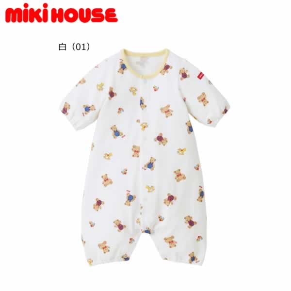 【尖んがり20倍(百貨店SALE継続期間制限事項)】ミキハウス MIKIHOUSE ベア総柄プレ櫂 お坊っちゃん 御嬢さん  日本製  もの言う花【電子メール便可】【PT2】