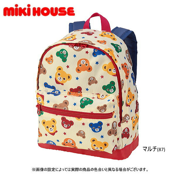 セール30%OFF ミキハウス MIKIHOUSE プッチー総柄リュックサック 男の子 女の子 鞄 キッズ【メール便可】