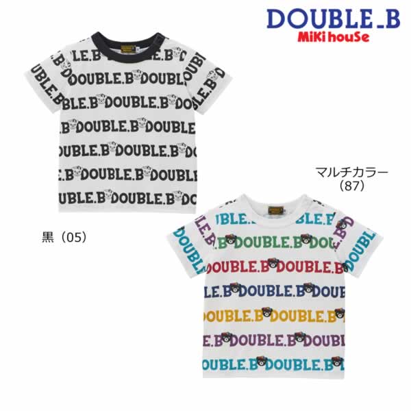 【尖んがり20倍(百貨店SALE継続期間押さえる)】ミキハウス ダブルビー MIKIHOUSE Double B ツキノワグマ総柄半袖ティーシャツ お坊っちゃん  日本製  もの言う花  キッズ  お坊っちゃん【電子メイル便可】【PT2】