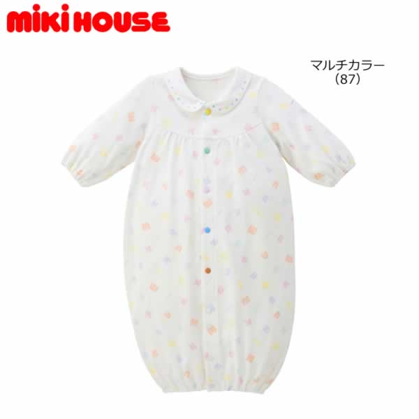 ミキハウス MIKIHOUSE パステルロゴ柄ツーウェイオール 通年向け 日本製 男の子 女の子 【メール便可】