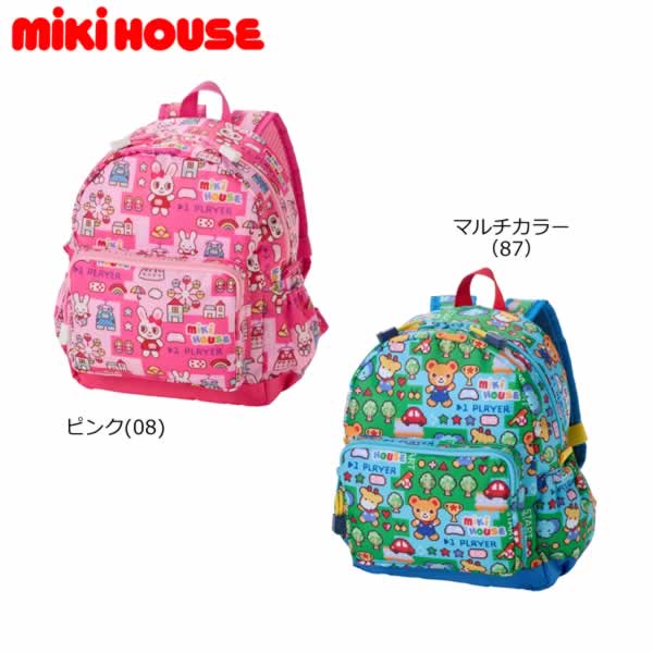 【尖んがり20倍(百貨店SALE継続期間制限事項)】ミキハウス MIKIHOUSE 背嚢 プッチー・うさこ 総柄 鞄 背嚢 お坊っちゃん 御姉さん【PT2】