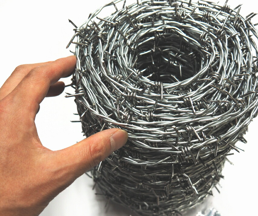 楽天市場 有刺鉄線 バーブ 100メートル 太さ14 泥棒よけや猫よけに ノナカ金物店