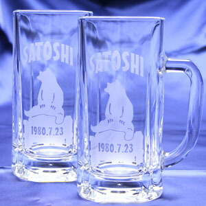 【デザイン彫刻料込】 大ビアジョッキ　６３０ml（ペア）【ラッピング無料】【楽ギフ_名入れ】【楽ギフ_包装】【楽ギフ_のし】【楽ギフ_のし宛書】【10P13Dec14】 6,465円