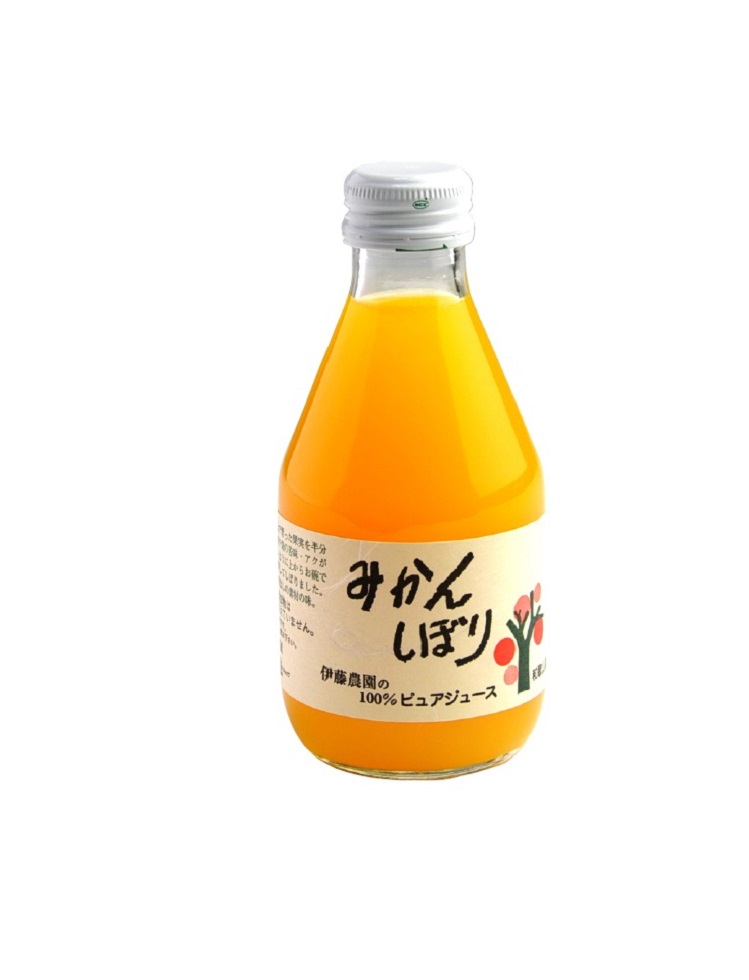 ノンアルコール 清涼飲料水 果汁100%ジュース 伊藤農園 100%ピュアジュース みかんしぼり 180ml瓶2ケース60本入り 日本・和歌山県|おいしく飲呑会