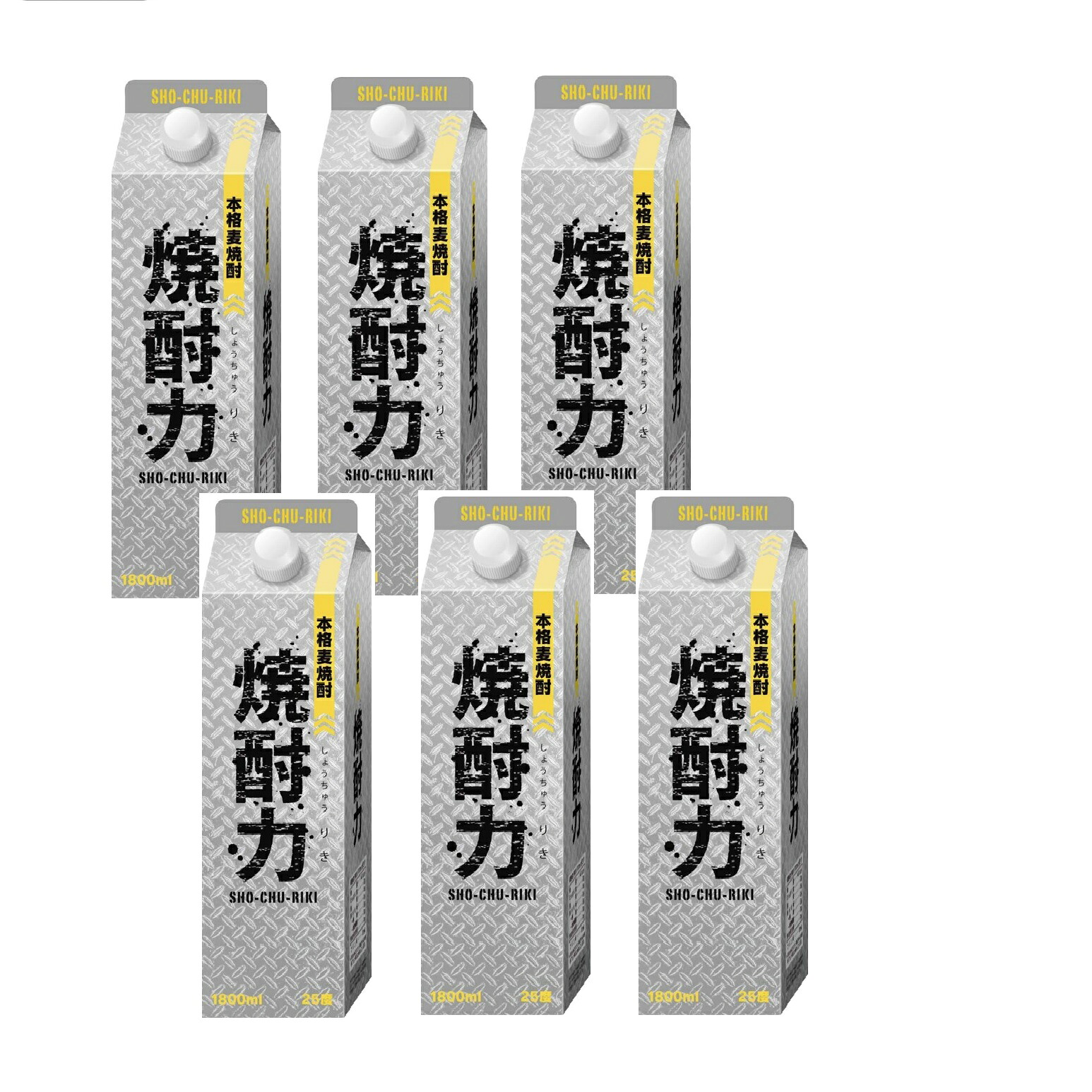 ギフト プレゼント クリスマス 父の日 家飲み 本格麦焼酎 焼酎力（しょうちゅうりき）麦 25&deg; 1.8Lパック 6本入 1ケース単位 宮崎県 井上酒造 一部地域送料無料｜おいしく飲呑会