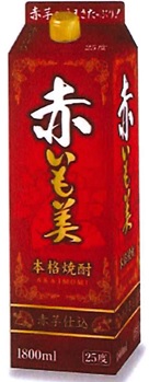 ギフト プレゼント クリスマス 父の日 家飲み 焼酎 芋焼酎 赤芋仕込 赤いも美 25度 1.8Lパック 1ケース6本入り 宮崎県 寿海酒造｜おいしく飲呑会