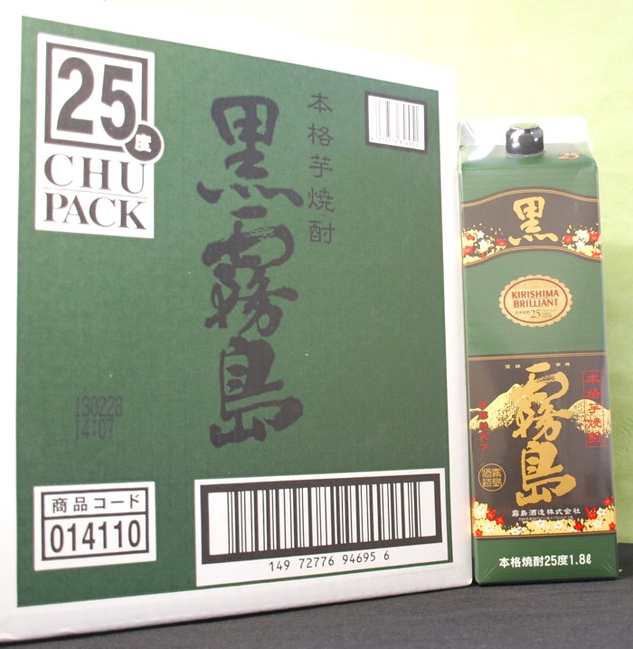 驚きの値段で 芋 焼酎 宮崎 霧島酒造 黒霧島 25度 1.8L 1800mlパック 6本入 1ケース 6本 1ケース1個口発送 