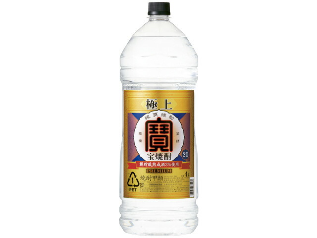 楽天市場】極上 宝焼酎 25°4L エコペット 4本 ケース販売 : 創業