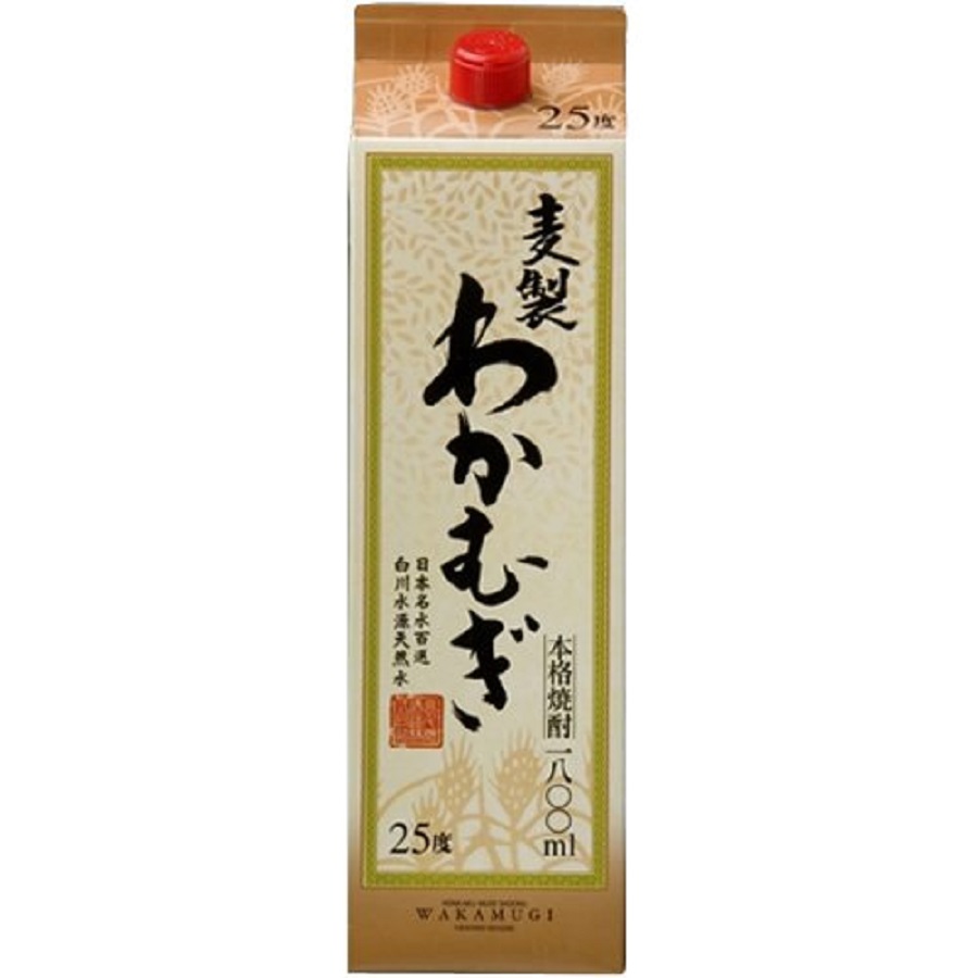 ギフト プレゼント クリスマス 父の日 家飲み 焼酎 麦焼酎 25度 わかむぎ 1.8Lパック 6本 宮崎県 高千穂酒造 一部地域送料無料｜おいしく飲呑会
