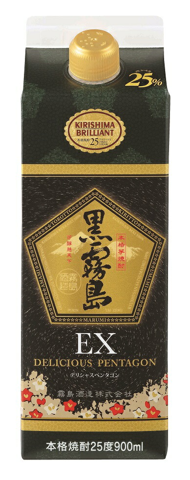 焼酎 芋焼酎 2ケース単位12本入 25度 900ml クロキリ パック 宮崎県 霧島酒造 黒霧島EX 新品 黒霧島EX