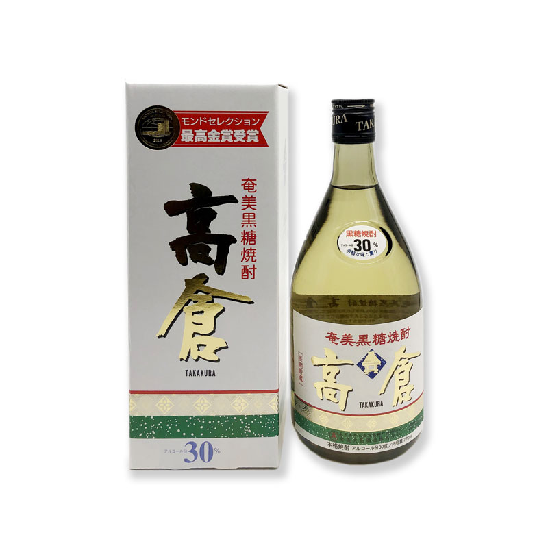 楽天市場】黒糖焼酎 樫樽仕込み 高倉 原酒金箔入り 39度/720ml 箱入