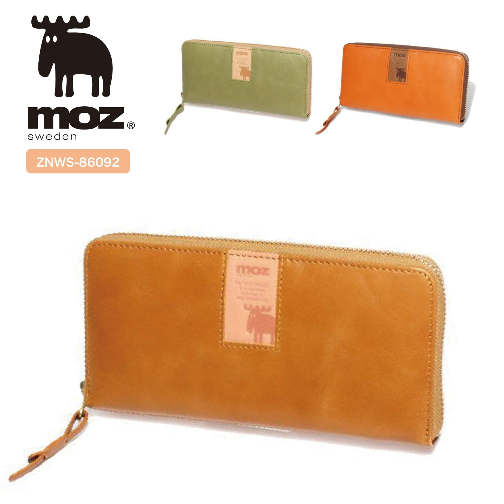 moz モズ 長財布 ラウンドファスナー長財布 ロングウォレット カード収納 紙幣収納 コイン収納 カラーコンビ 軽量 メンズ レディース 男女兼用 ZNWS-86092【CA】