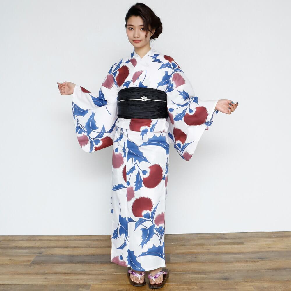 海外輸入 女性浴衣 レディース 送料無料レディースファッション 単品 おしゃれ 可愛い レディース 浴衣 レディース 女性浴衣 ゆかた オトナ見え 単品 浴衣単品 レトロ きれいめ オトナ見え あざみ 花柄 フリー 青 ブルー くすみカラー 送料無料 21激安保証通販