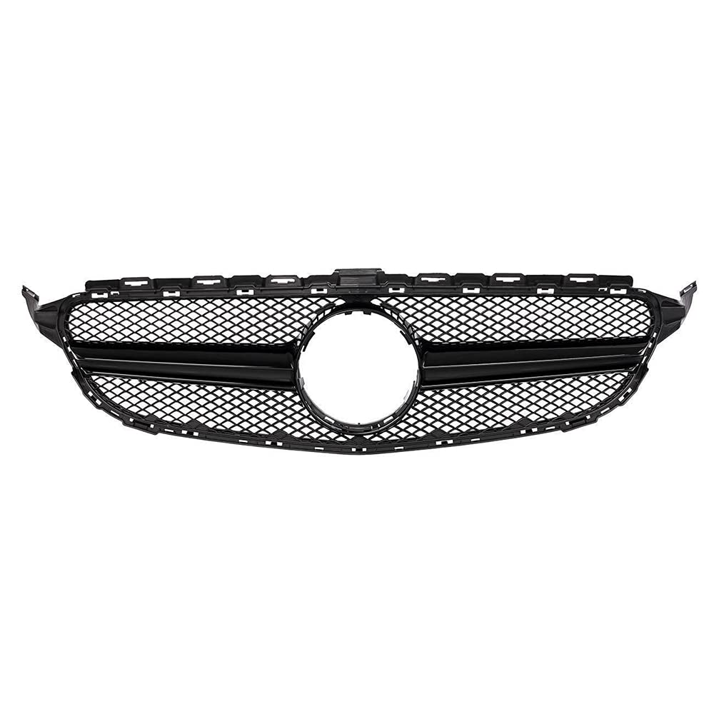 メルセデスベンツCクラスW205 C200 C250 2014-2018用フロントバンパーグリル シルバーブラック