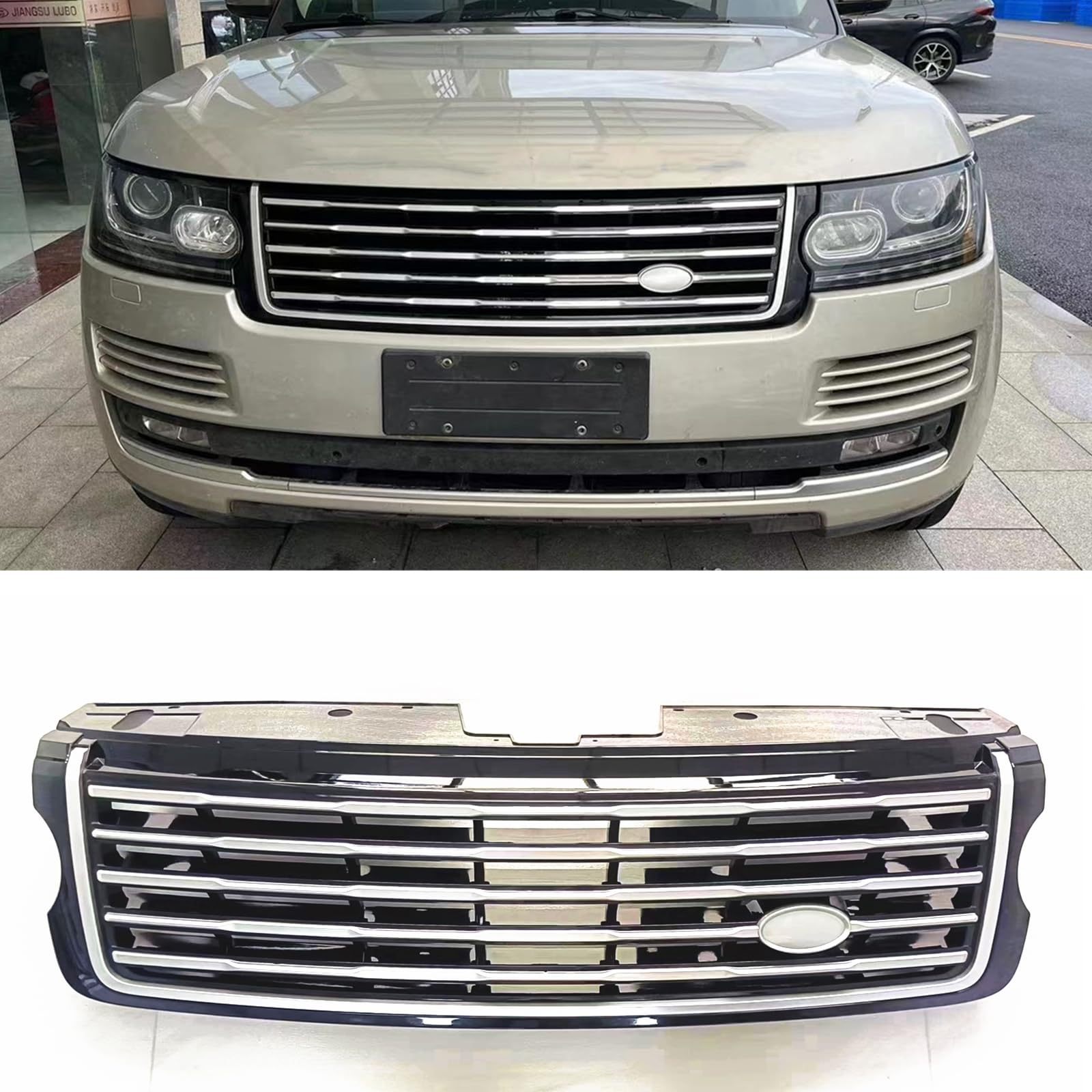 シルバーカーフロントバンパーグリル ランドローバー レンジローバー ヴォーグ L405 2013-2017用