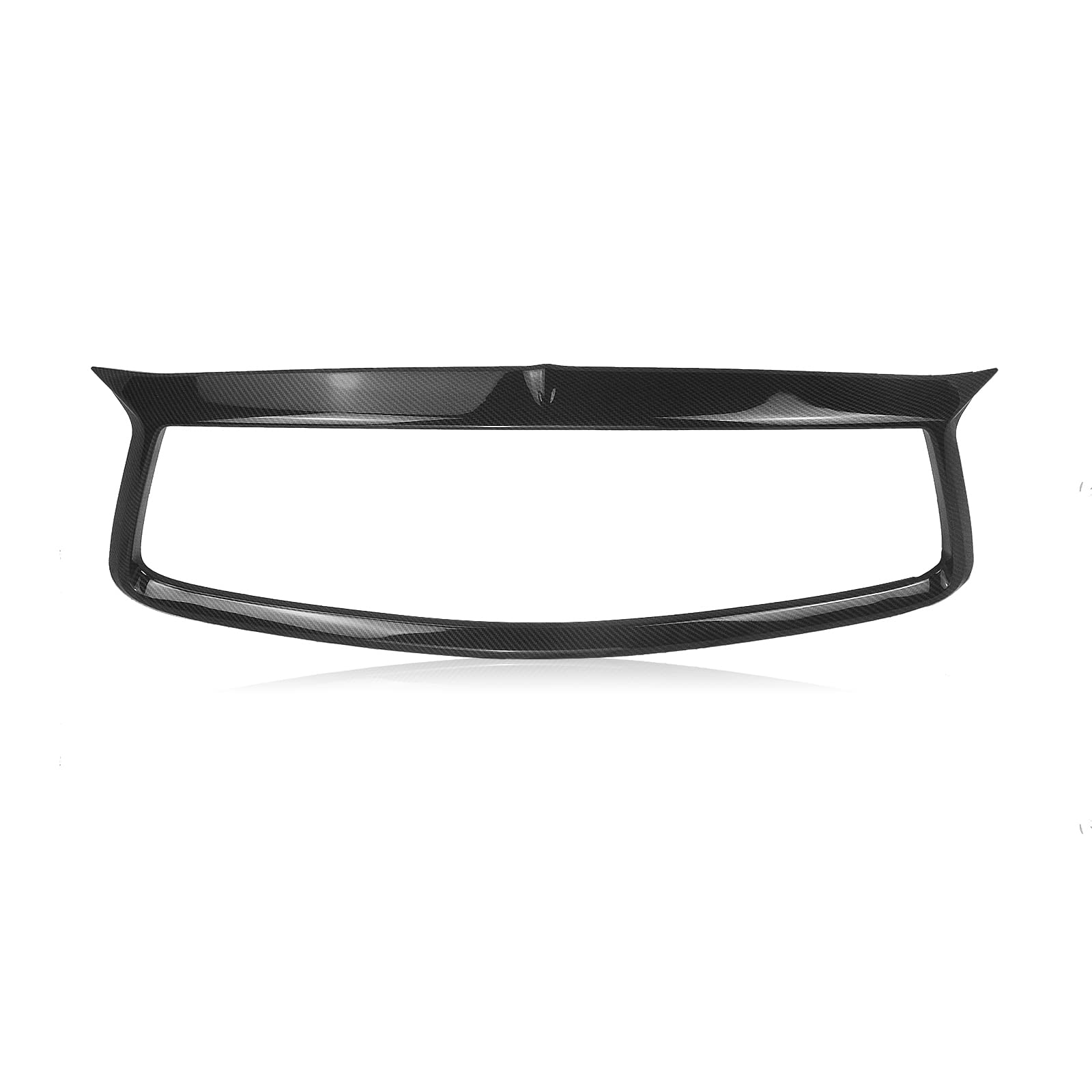 フロントバンパーグリルカバートリム インフィニティ Q60 2017 2018 2019-2021用 光沢ブラックカーボンファイバールック