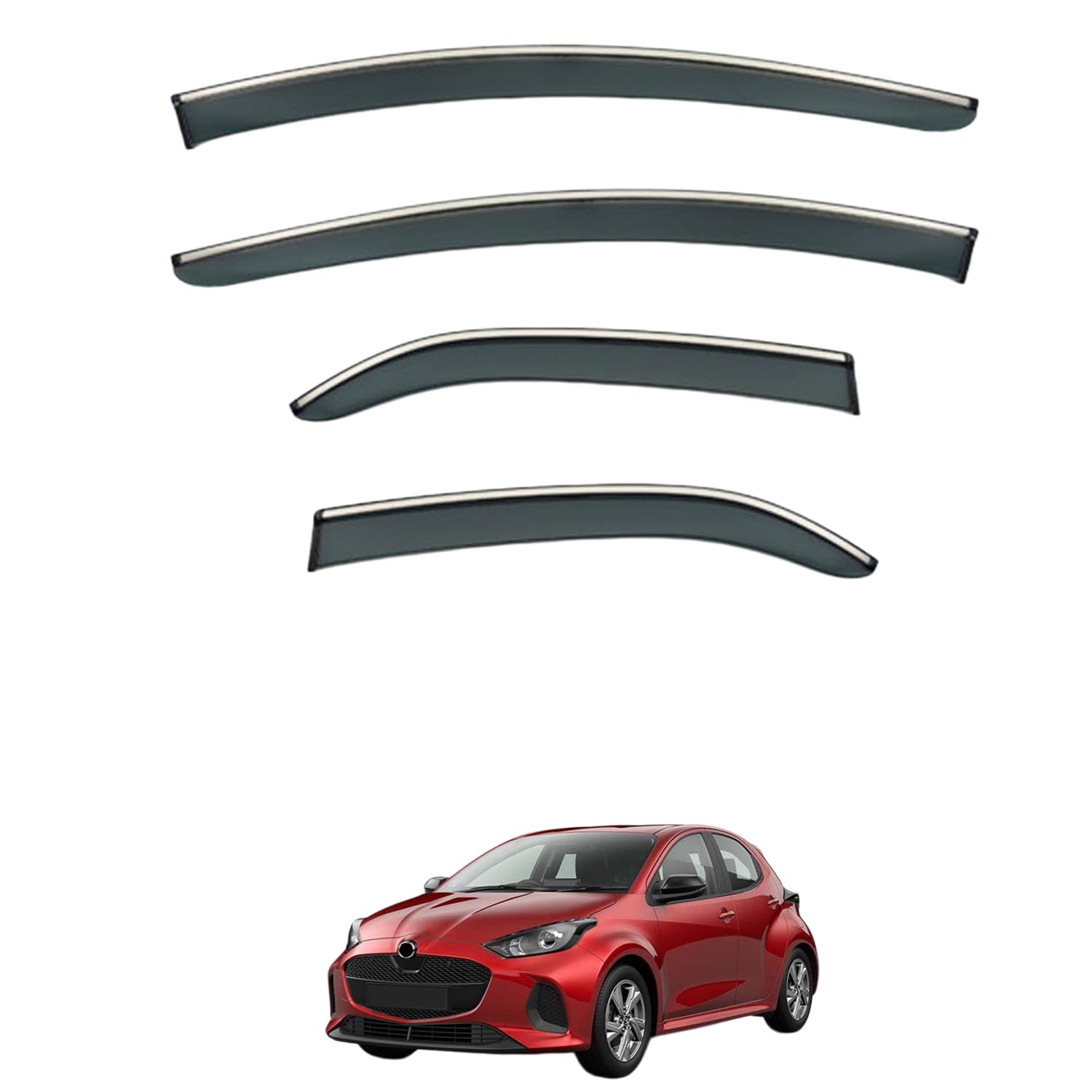 に適用 マツダ MAZDA2 ハッチバック XP210 2022+ 専用 ドアバイザー 車用レインガード 厳選アクリル製 防雨性 風切り音軽減 カスタムカーパーツ サイドバイザーセット 日よけ対策 通年使用 車外装備品 傷防止 簡単装着 視界を遮らない 結露除去 雨天走行｜NonRecord 店