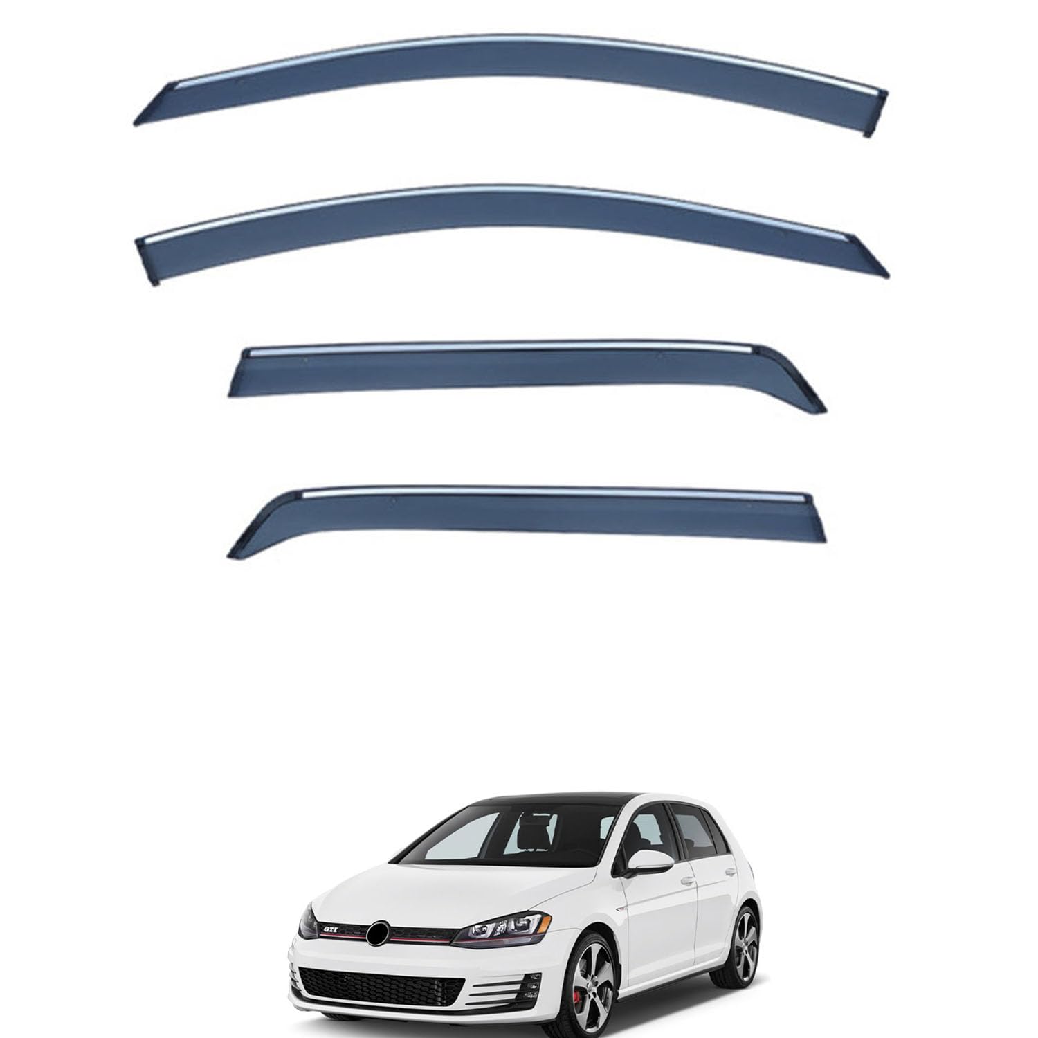 に適用 フォルクスワーゲン ゴルフ7 MK7 2014-2019 専用 ドアバイザー 車用レインガード 厳選アクリル製 防雨性 風切り音軽減 カスタムカーパーツ サイドバイザーセット 日よけ対策 通年使用 車外装備品 傷防止 簡単装着 視界を遮らない 結露除去 雨天走行｜NonRecord 店