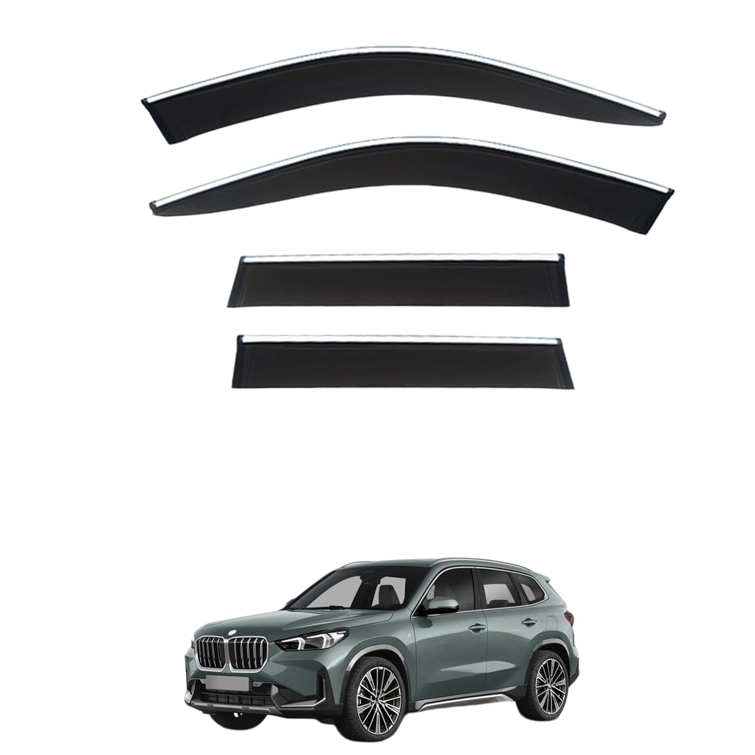 に適用 BMW X1 MU11 2023+ 専用 ドアバイザー 車用レインガード 厳選アクリル製 防雨性 風切り音軽減 カスタムカーパーツ サイドバイザーセット 日よけ対策 通年使用 車外装備品 傷防止 簡単装着 視界を遮らない 結露除去 雨天走行｜NonRecord 店
