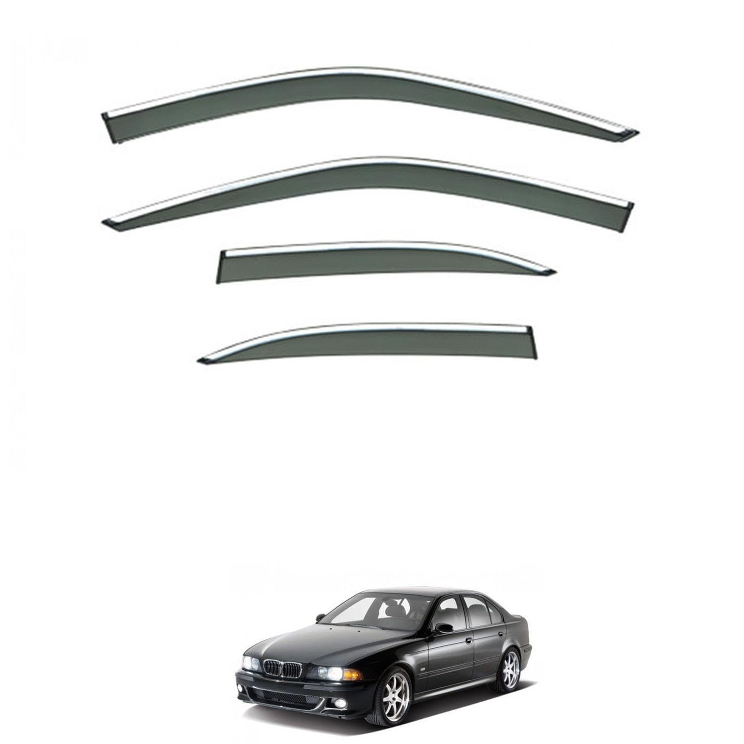 に適用 BMW 5シリーズ セダン E39 1996-2003 専用 ドアバイザー 車用レインガード 厳選アクリル製 防雨性 風切り音軽減 カスタムカーパーツ サイドバイザーセット 日よけ対策 通年使用 車外装備品 傷防止 簡単装着 視界を遮らない 結露除去 雨天走行｜NonRecord 店