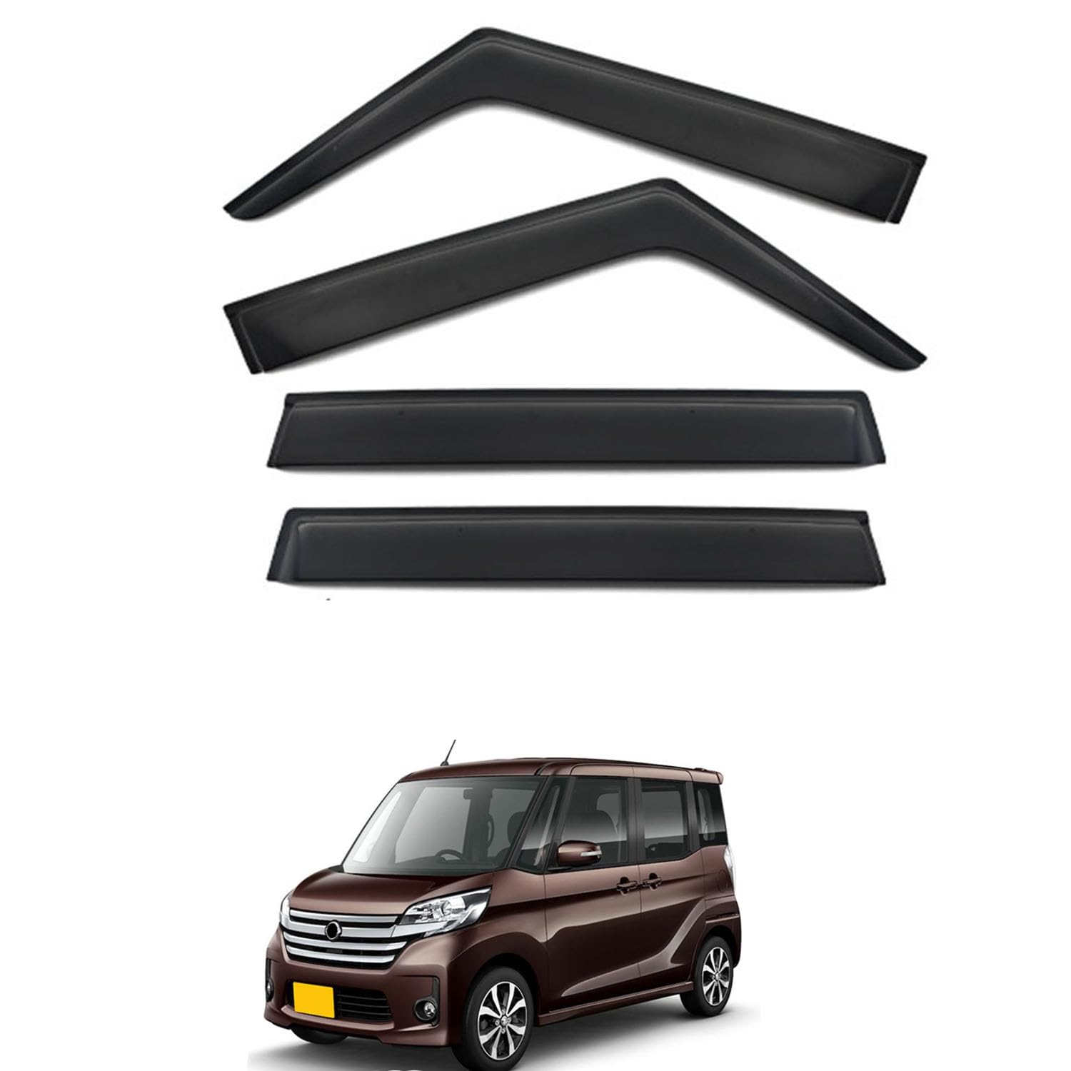に適用 日産 デイズルークス B11-B21 2014-2019 専用 ドアバイザー 車用レインガード 厳選アクリル製 防雨性 風切り音軽減 カスタムカーパーツ サイドバイザーセット 日よけ対策 通年使用 車外装備品 傷防止 簡単装着 視界を遮らない 結露除去 雨天走行｜NonRecord 店