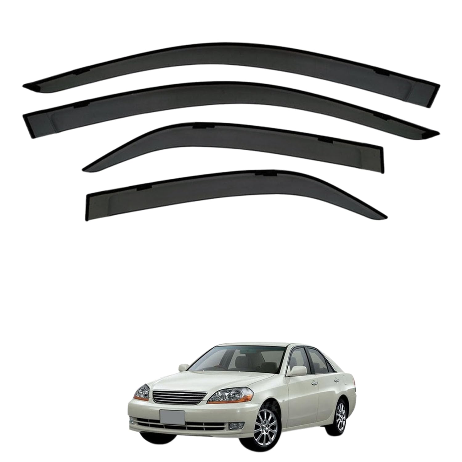 に適用 トヨタ マークII X110 2001-2005 専用 ドアバイザー 車用レインガード 厳選アクリル製 防雨性 風切り音軽減 カスタムカーパーツ サイドバイザーセット 日よけ対策 通年使用 車外装備品 傷防止 簡単装着 視界を遮らない 結露除去 雨天走行｜NonRecord 店