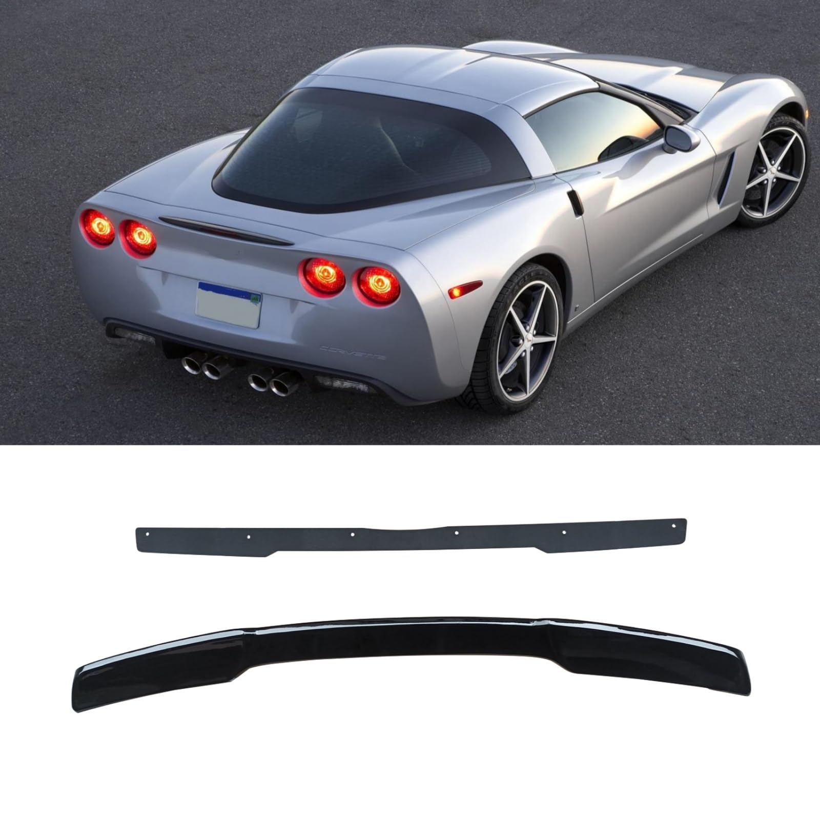 シボレー コルベット 6代目 リアスポイラー 2005-2013 CORVETTE C6 車種専用 リアウィング トランクスポイラー リアアンダースポイラー 改装パーツ ABS製 塗装済み 艶あり黒|NonRecord 店