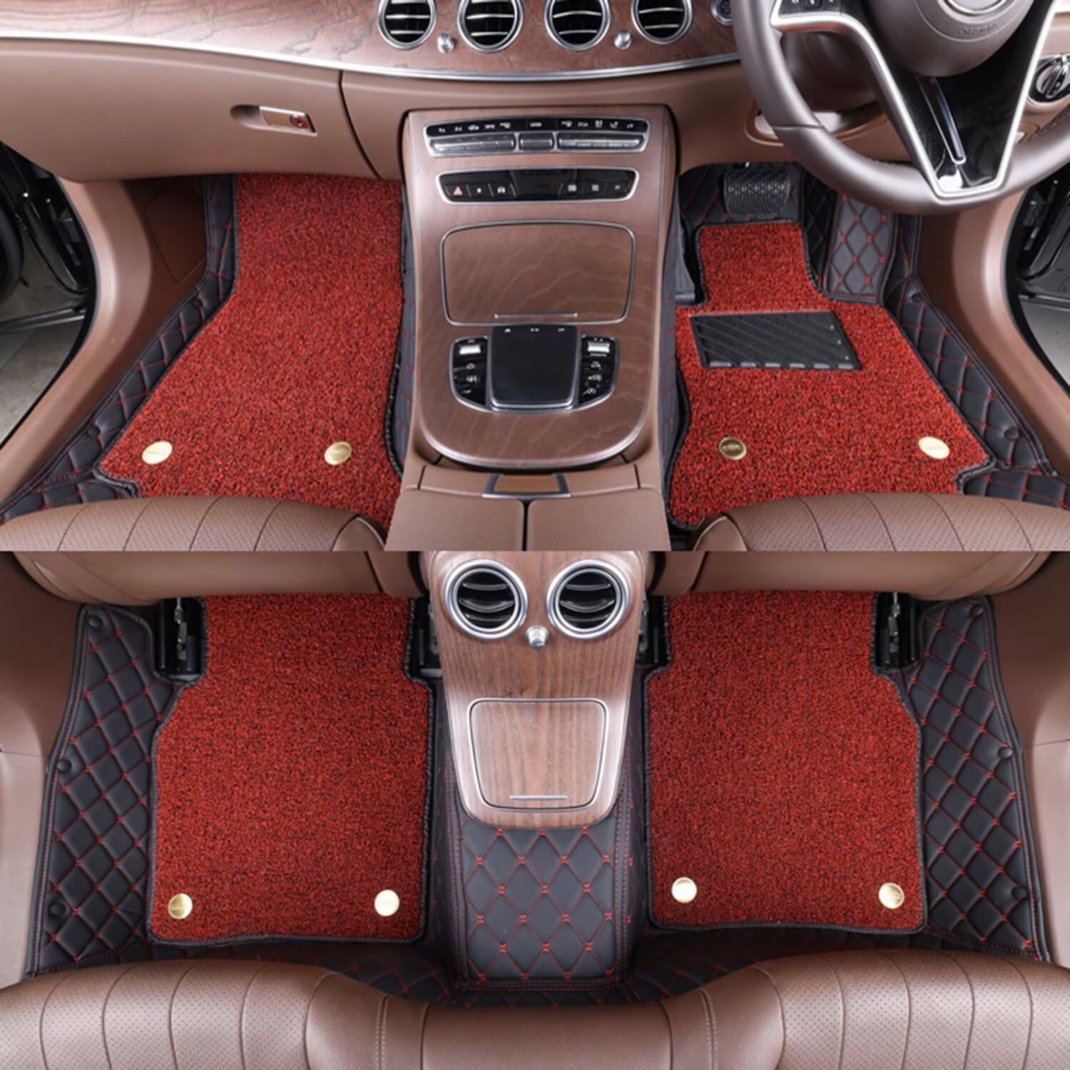 車用フロアマット 2重構造 PUレザー 防水 に適用 MINI ミニ クラブマン R55 4人乗り 2007年10月~2015年5月 専用 | 2重構造、PUレザー、ナノフリース、3D立体、防水、防汚、耐摩耗、キズ防止、ズレ防止、足元保護|NonRecord 店